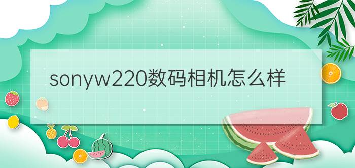 sonyw220数码相机怎么样  【 全面测评介绍】